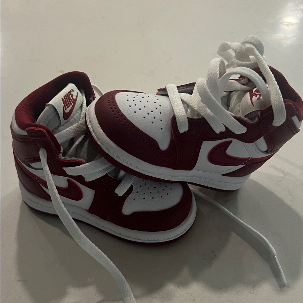 Nike Kids Burgundy and White Sneakers